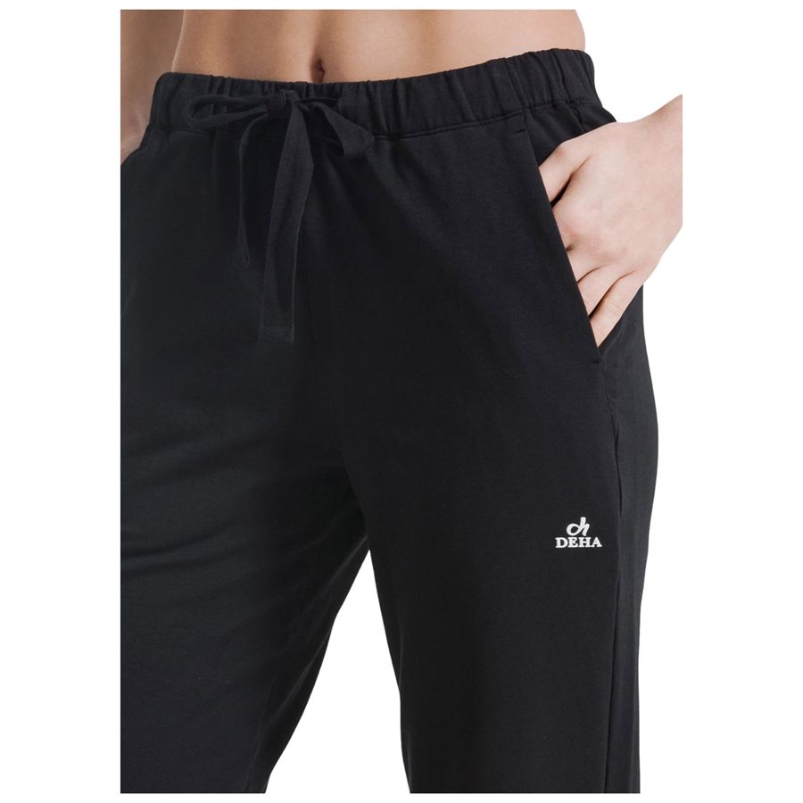 Jogger in tessuto stretch nero da donna Deha | D4225510009